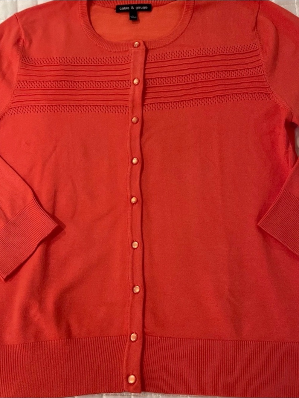 Cable & Gauge Coral Button-Front Womens Cardigan Sweater